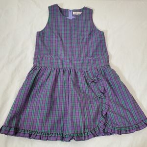 Vintage Purple Green Plaid Jumper Dress